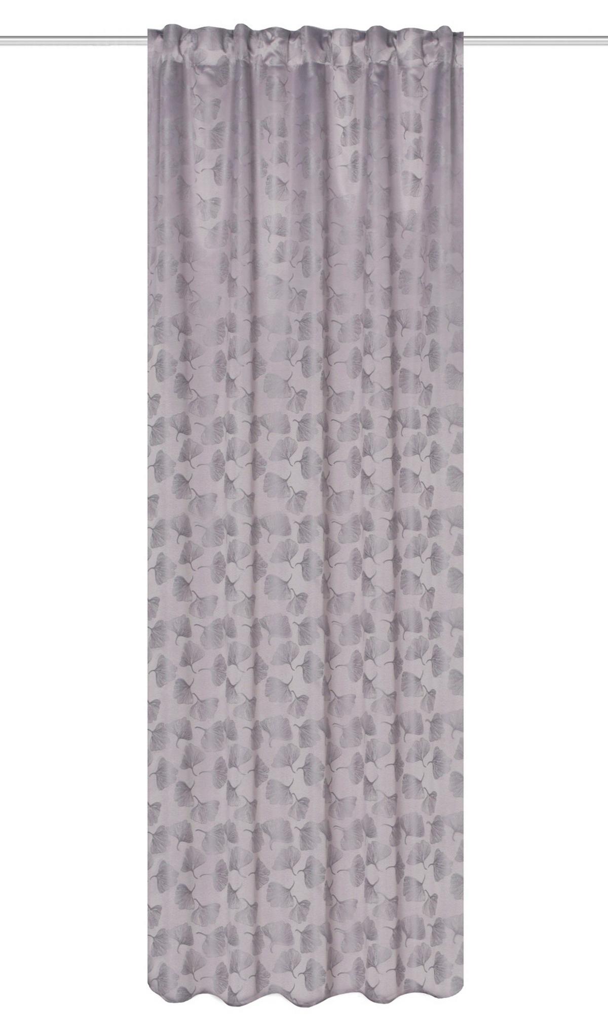 Fertigvorhang Gingko - Grau, Trend, Textil (135/245cm)