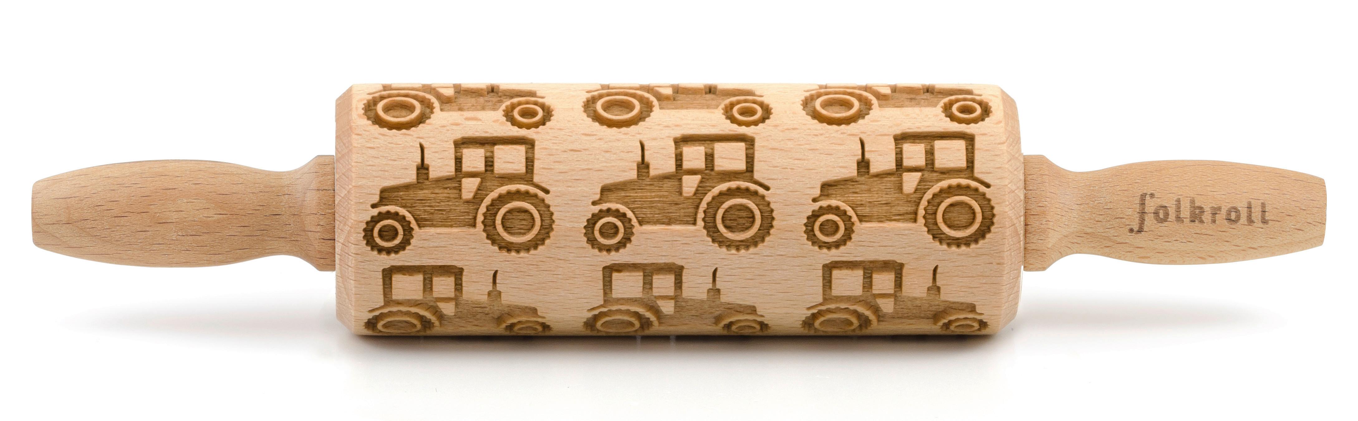Motiv-teigroller, Holz Teigrolle 3d Motivbuchenholz - Naturfarben, Basics, Holz (23/4,5/4,5cm) - Folkroll