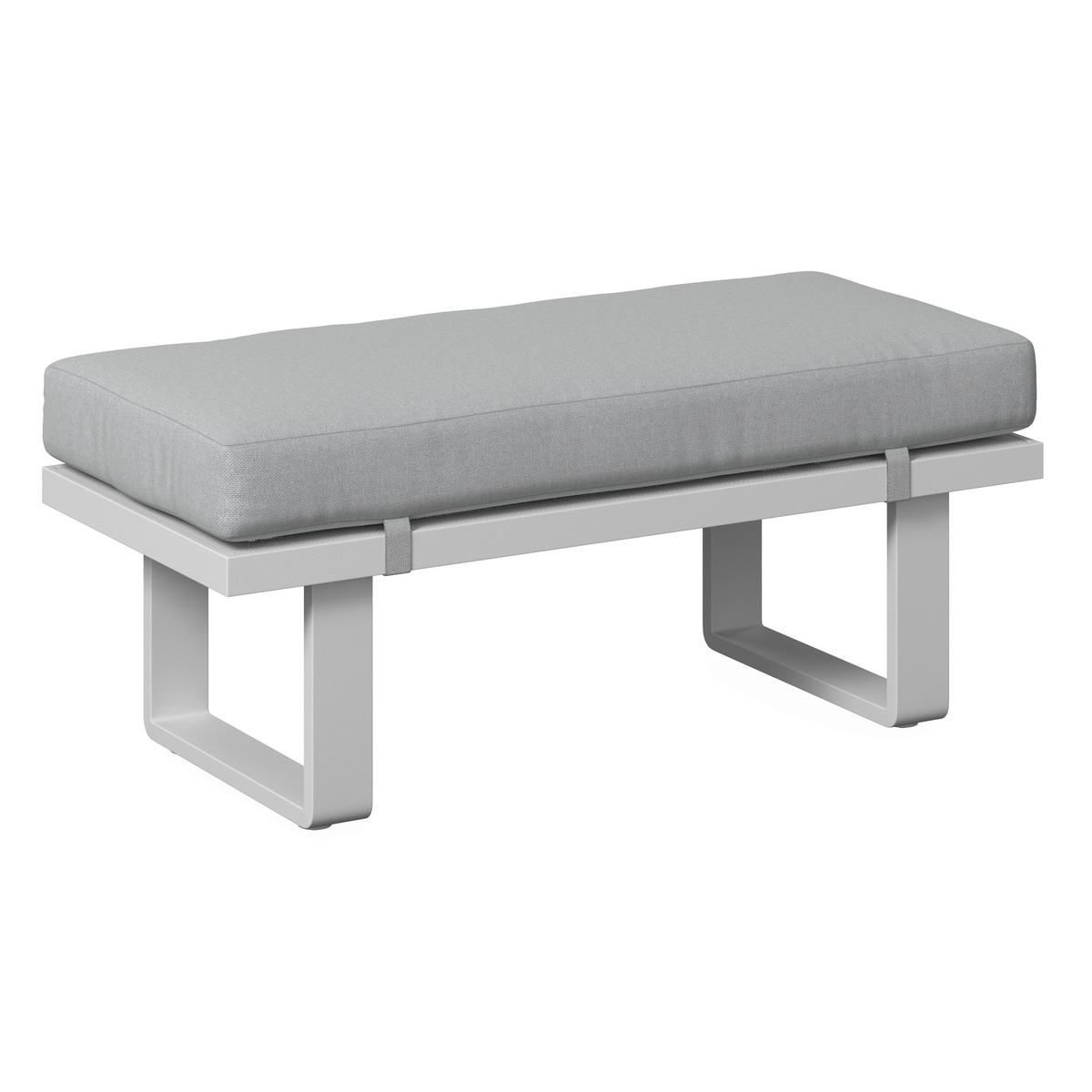 JEDÁLENSKÁ TERASOVÁ SÚPRAVA LEANDRA - biela/svetlosivá, Modern, kov/textil (288/253cm) - Bessagi Garden