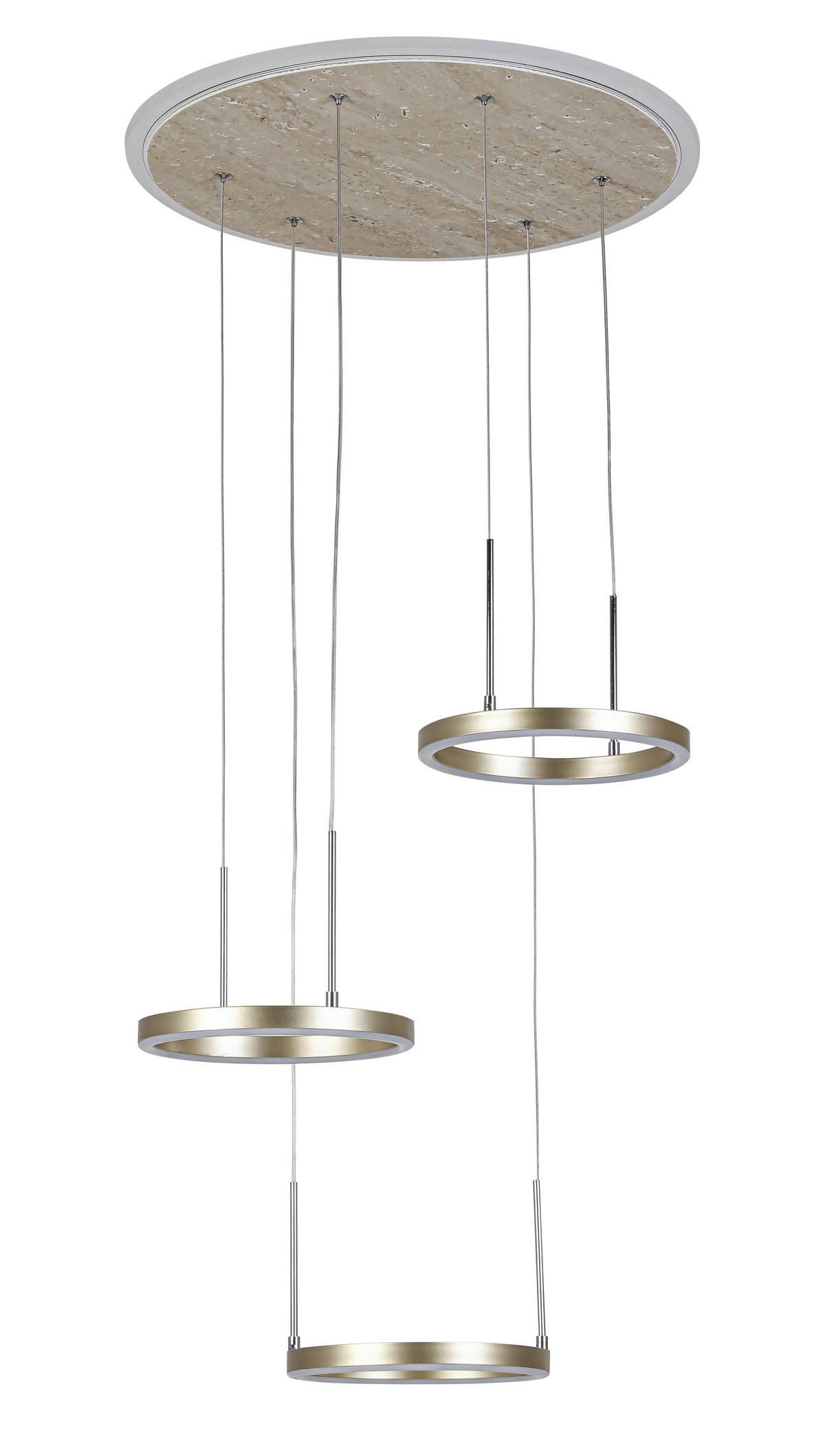 ZÁVESNÉ LED SVIETIDLO STONI - šampanská, Modern, kov/plast (42/150cm) - Mömax