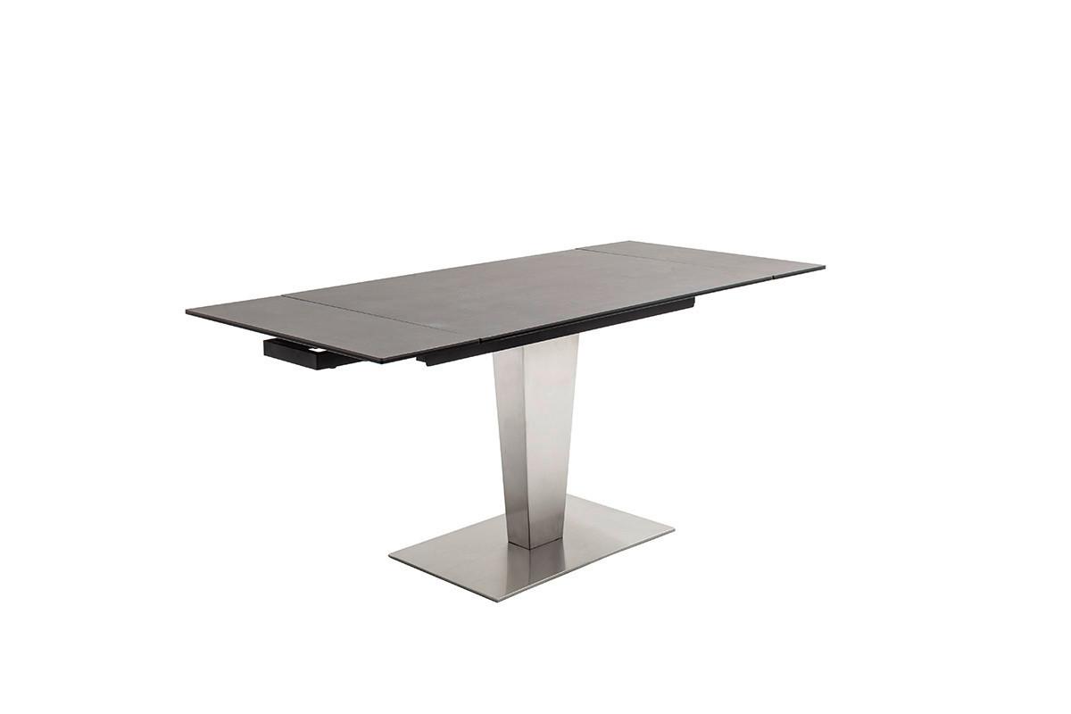 Ausziehtisch Pesaro 120-180x76x80cm Anthrazit - Edelstahlfarben/Anthrazit, Trend, Keramik/Metall (120-180/76/80cm)