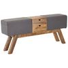 Garderobenbank B: 120 Cm 2 Schubladen Grau - Braun/Grau, MODERN, Textil (120/56/30cm) - MID.YOU