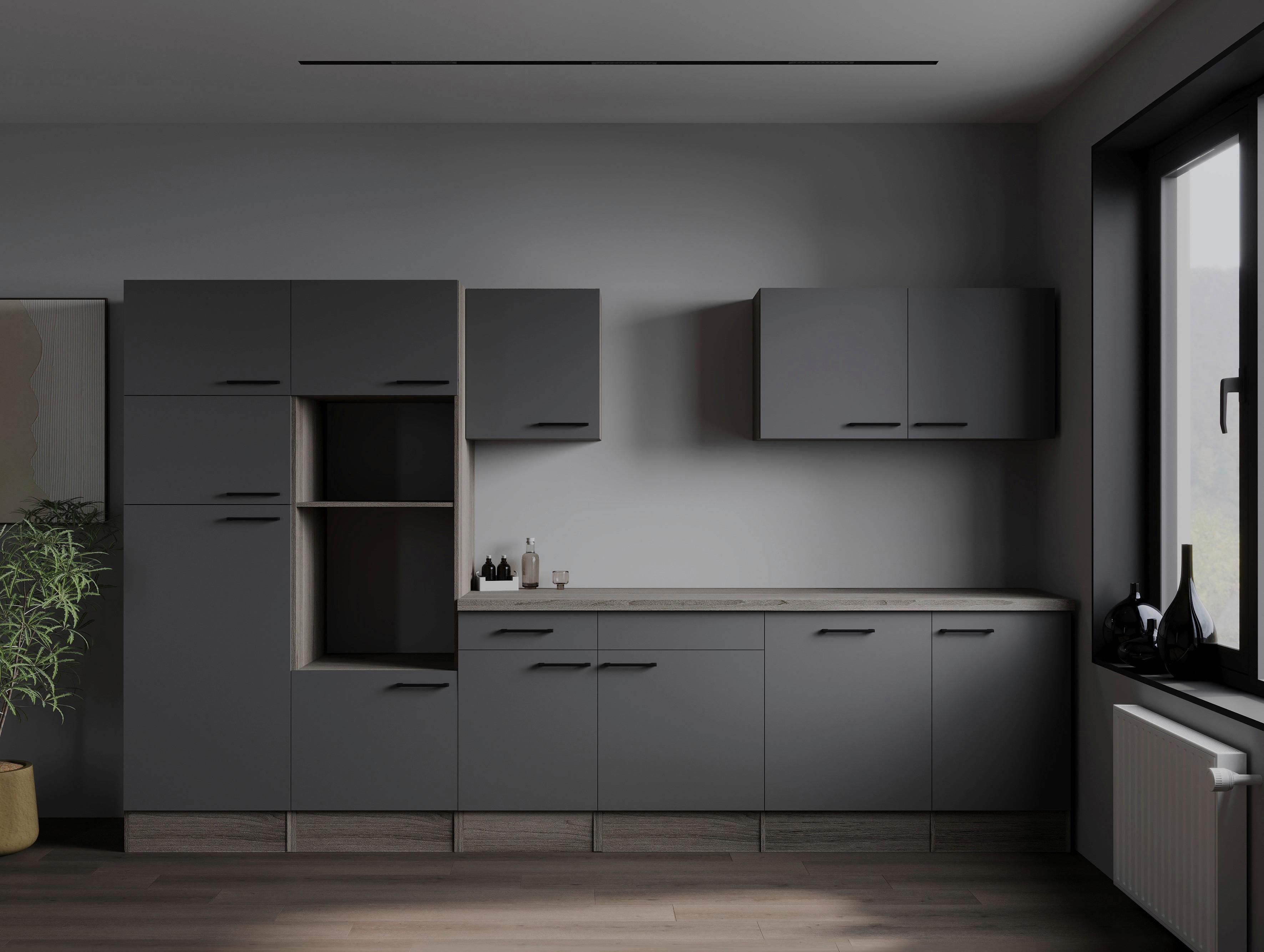 Küchenleerblock Oliver Grau, Eiche Dekor B: 340 Cm - Eichefarben/Grau, Design, Holzwerkstoff (340cm) - Respekta