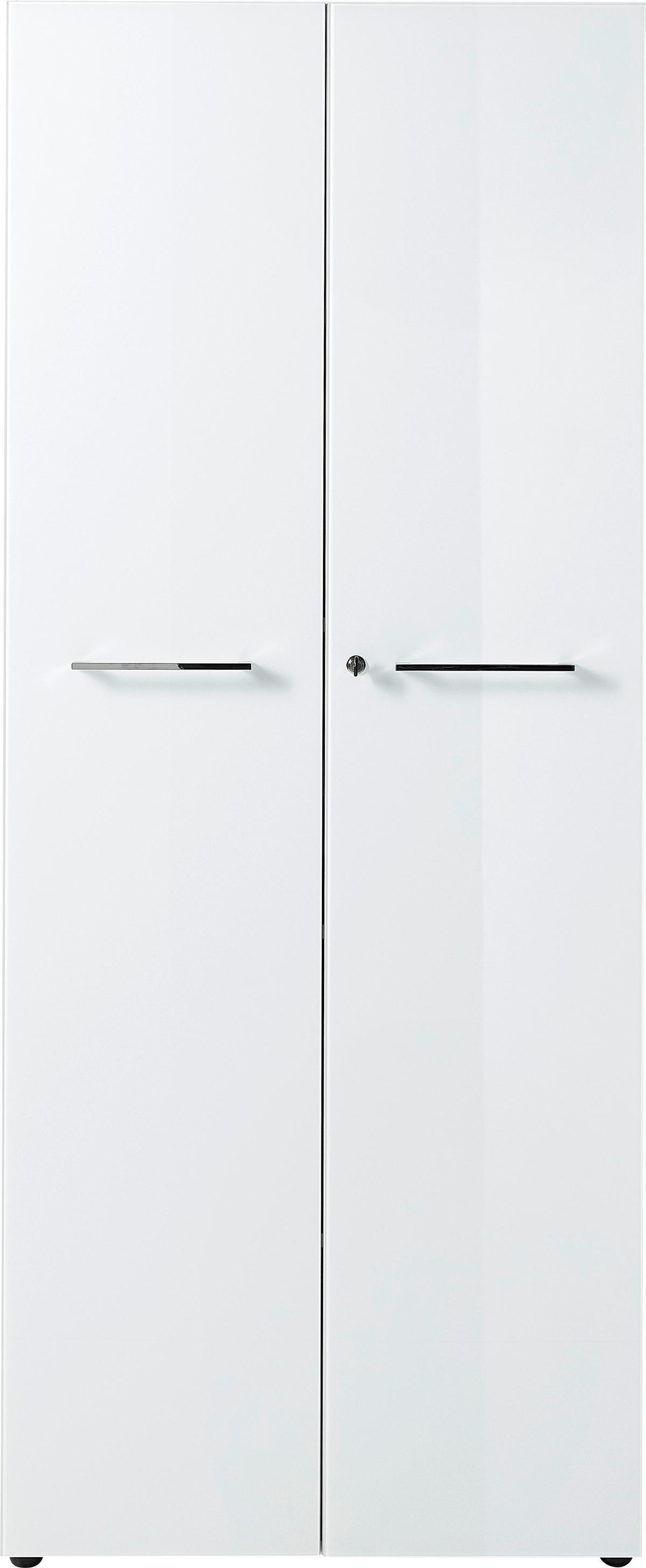Aktenschrank Gw. Monteria Weiß - Weiß, MODERN, Glas/Holzwerkstoff (80/196/37cm) - Germania
