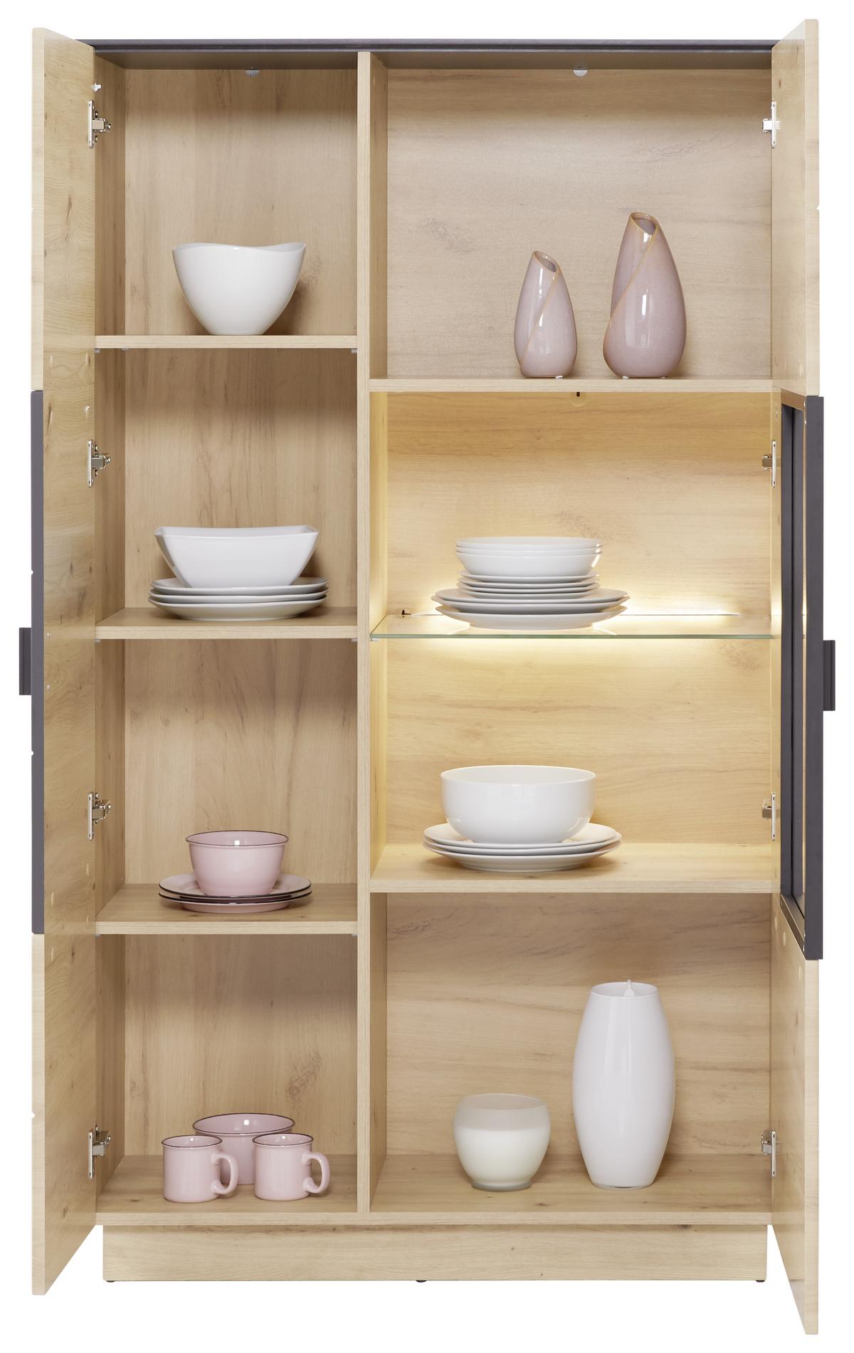 Wohnkombination Modern 4 -teilig. Tonale 7, Eiche Dekor/grau - MODERN (349,5/207,6/40cm)