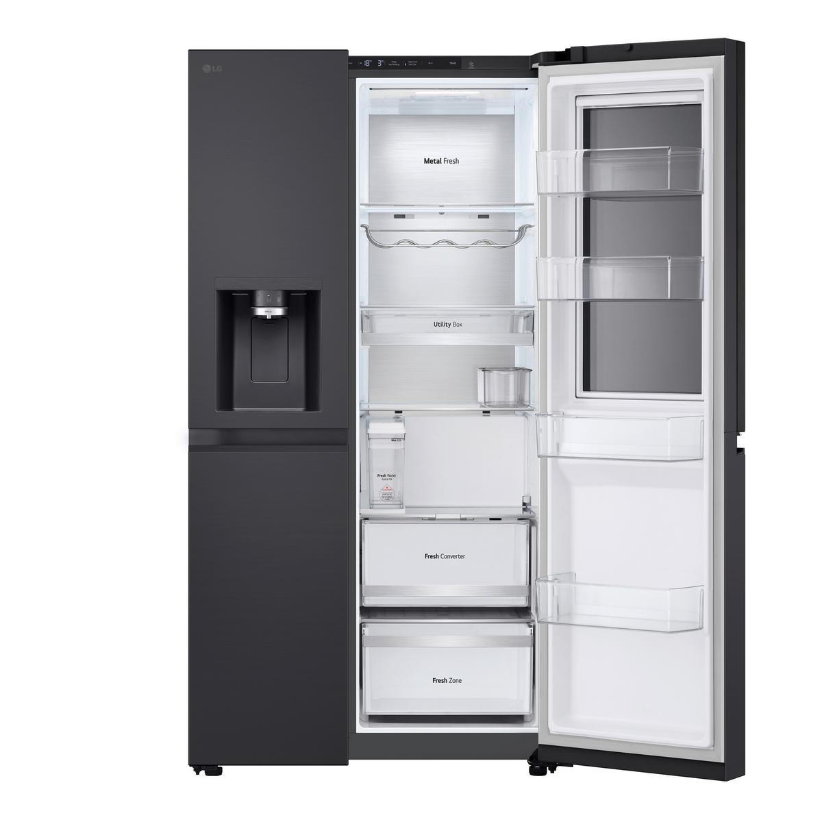 Kühl-Gefrier-Kombination LG Gsxe91evad - Schwarz, Basics, Metall (91,3/179/73,5cm) - LG