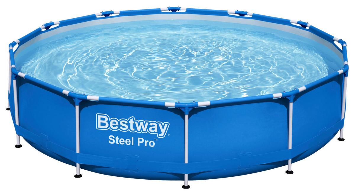 Bazén PATRIC, Šírka/výška: 366/76 cm - bílá/modrá, kov/plast (366/76cm) - Bestway