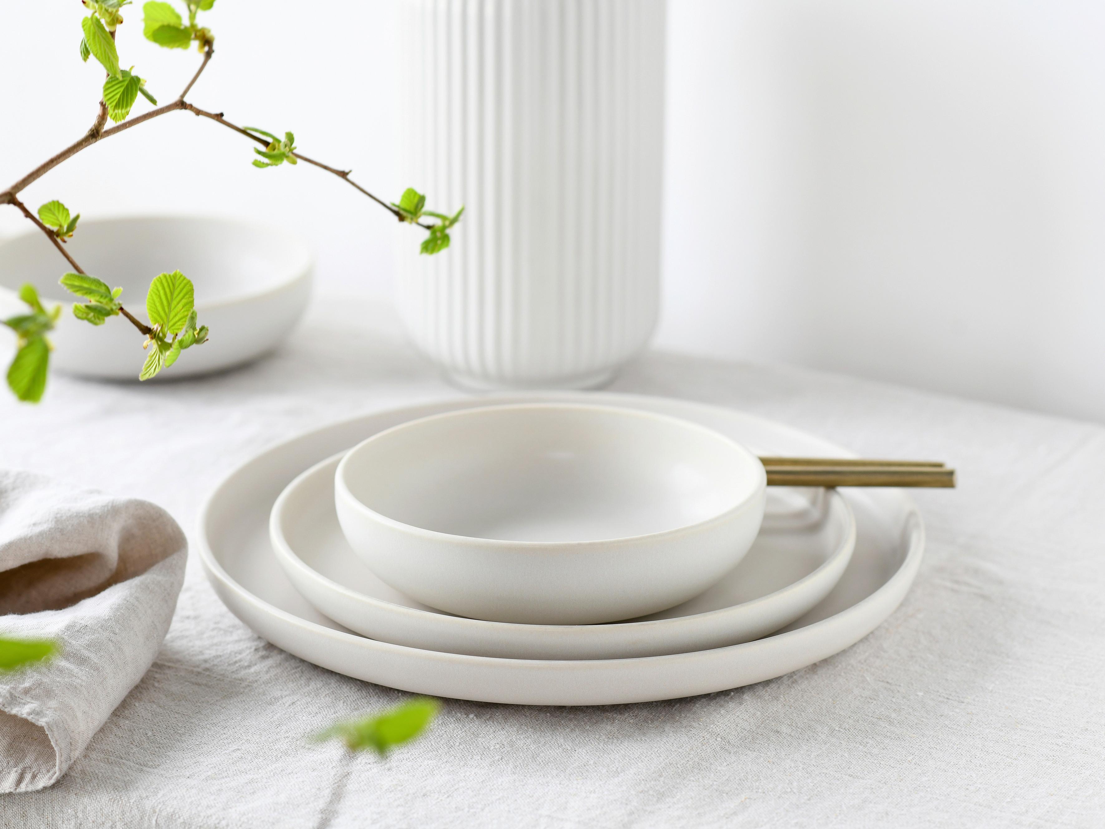 Tafelservice Uno Offwhite Creme 8--Teilig - Creme, Basics, Keramik - Creatable