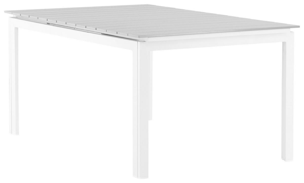 Gartentisch Levels - Weiß/Grau, KONVENTIONELL, Metall (160/100/75cm) - Gardenson