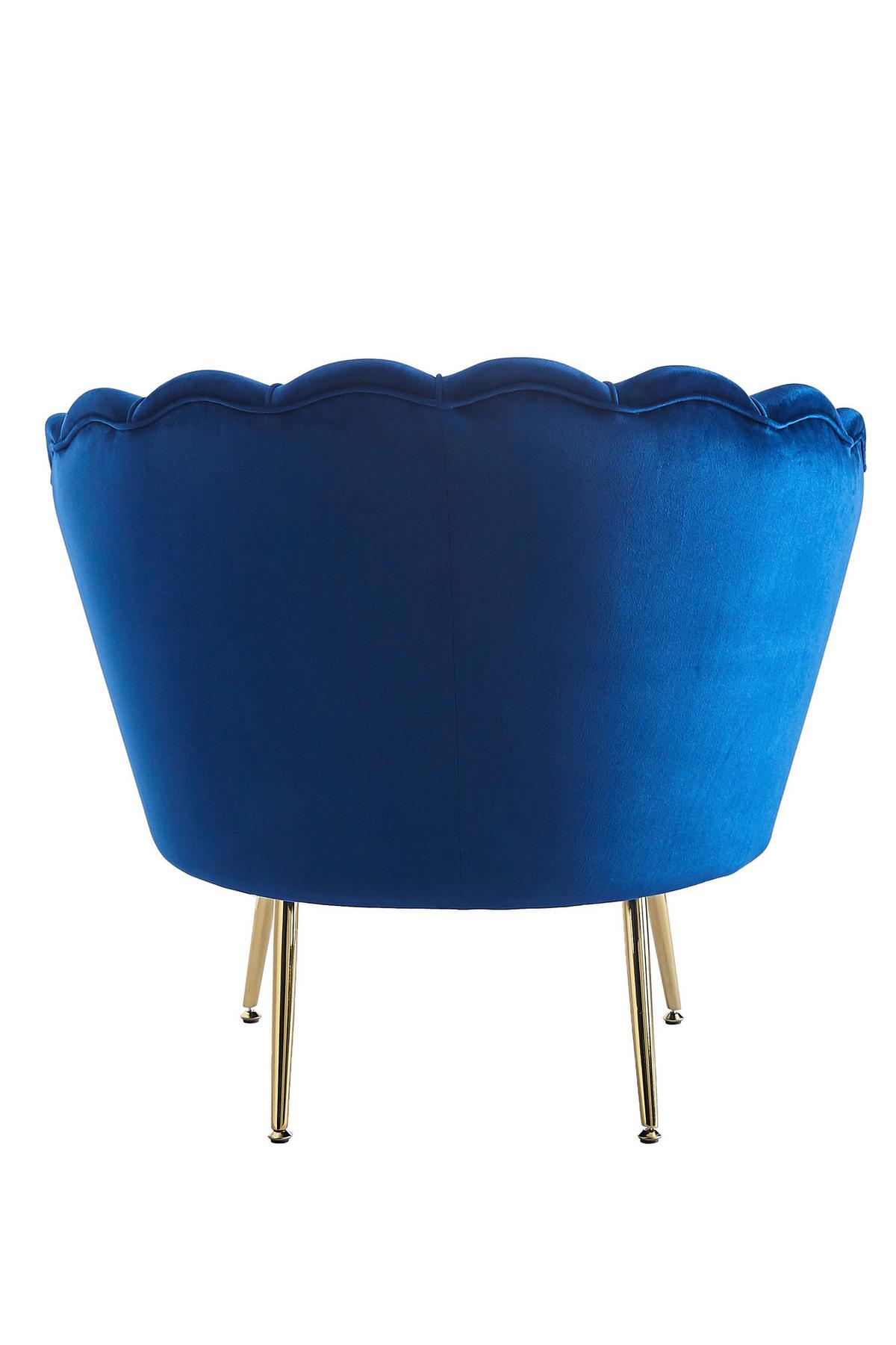 Sessel Dunkelblau B: 76 Cm - Goldfarben/Dunkelblau, MODERN, Textil (76/78/76cm) - Livetastic