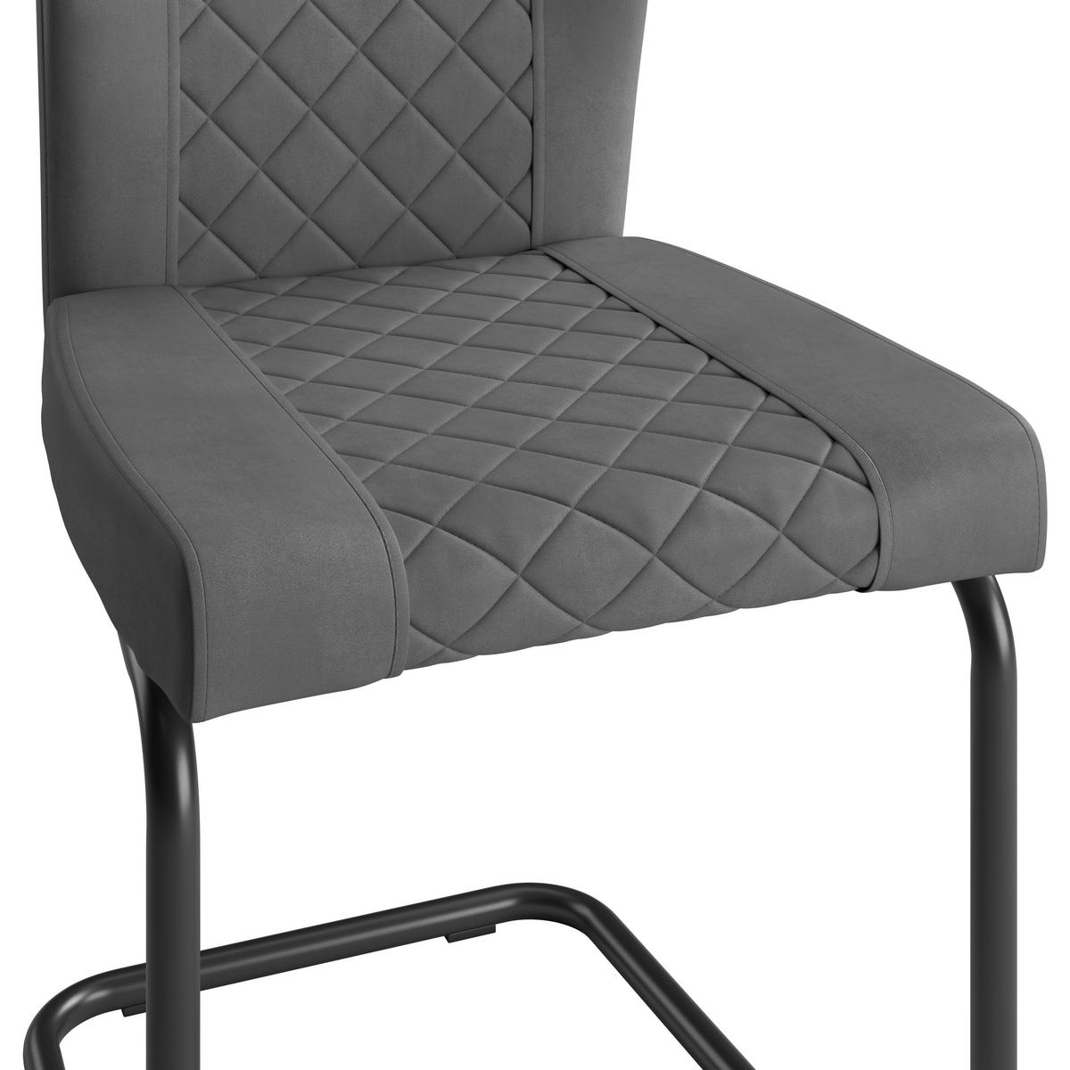 Szék Nina Giga-S - fekete/szürke, Modern, textil/fém (49/91/66cm)
