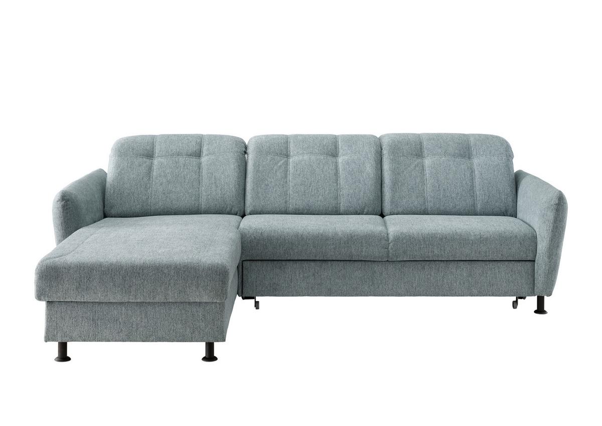 Ecksofa Minori Chenille Mintgrün, S: 184x267 cm - Schwarz/Mintgrün, MODERN, Textil (184/267cm) - Livetastic