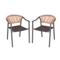 GARTENSTUHL-SET STAPELSTUHL NOVARA, 2ER SET - Anthrazit/Schwarz, MODERN, Kunststoff/Metall (57/75/60,5cm) - Gardenson