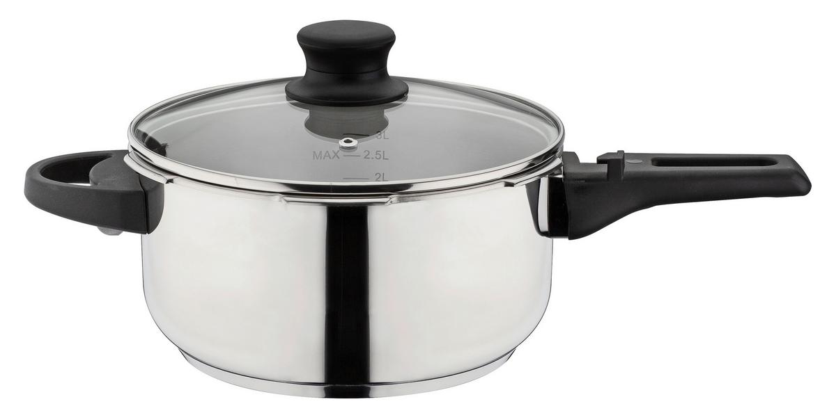 Gsw Schnellkochtopfset Silberfarben, D: 22cm - Silberfarben, Basics, Metall (22cm) - GSW