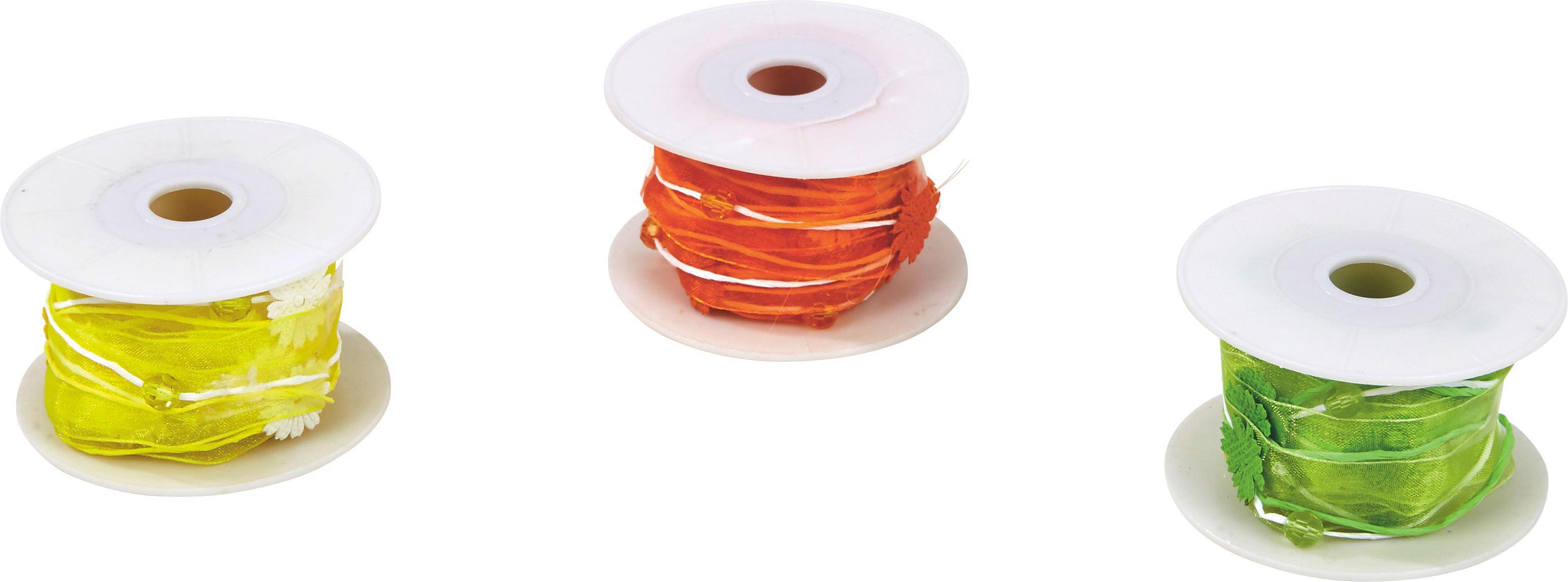 Ajándékcsomagoló Szalag Többféle Színben - Sárga/Zöld, konvencionális, Textil (2/200cm)