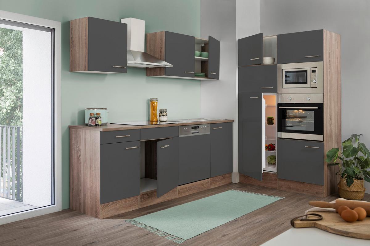 Moderne Küche mit Kühlschrank und Gefrierteil