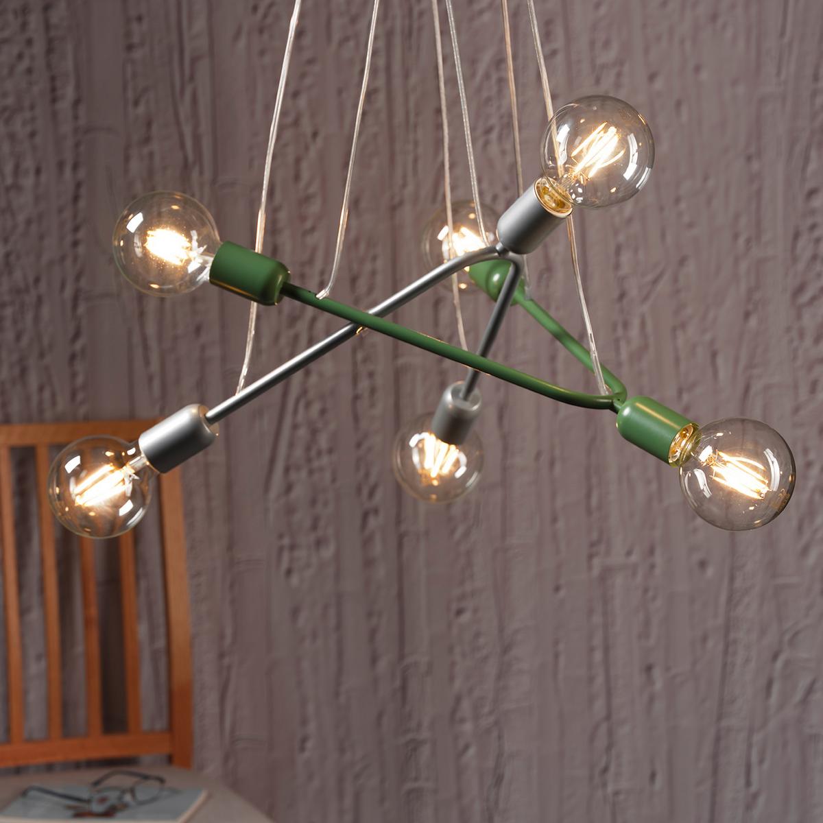 Pendelleuchte 5033/Sv - Grün, Design, Metall (65/10/75cm)