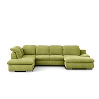 Wohnlandschaft Isona Grün Chenille - Chromfarben/Grün, Design, Textil (212/353/165cm) - Livetastic