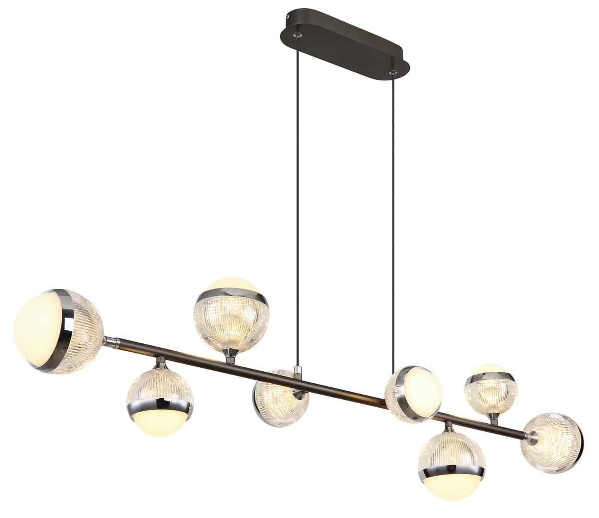 LED-Hängeleuchte 56011-8 - Klar/Chromfarben, KONVENTIONELL, Kunststoff/Metall (109/24/120cm) - Globo