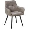 Armlehnstuhl Leicester - Schwarz/Braun, LIFESTYLE, Textil/Metall (57/84/60cm) - MID.YOU