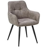 Armlehnstuhl Leicester - Schwarz/Braun, LIFESTYLE, Textil/Metall (57/84/60cm) - MID.YOU
