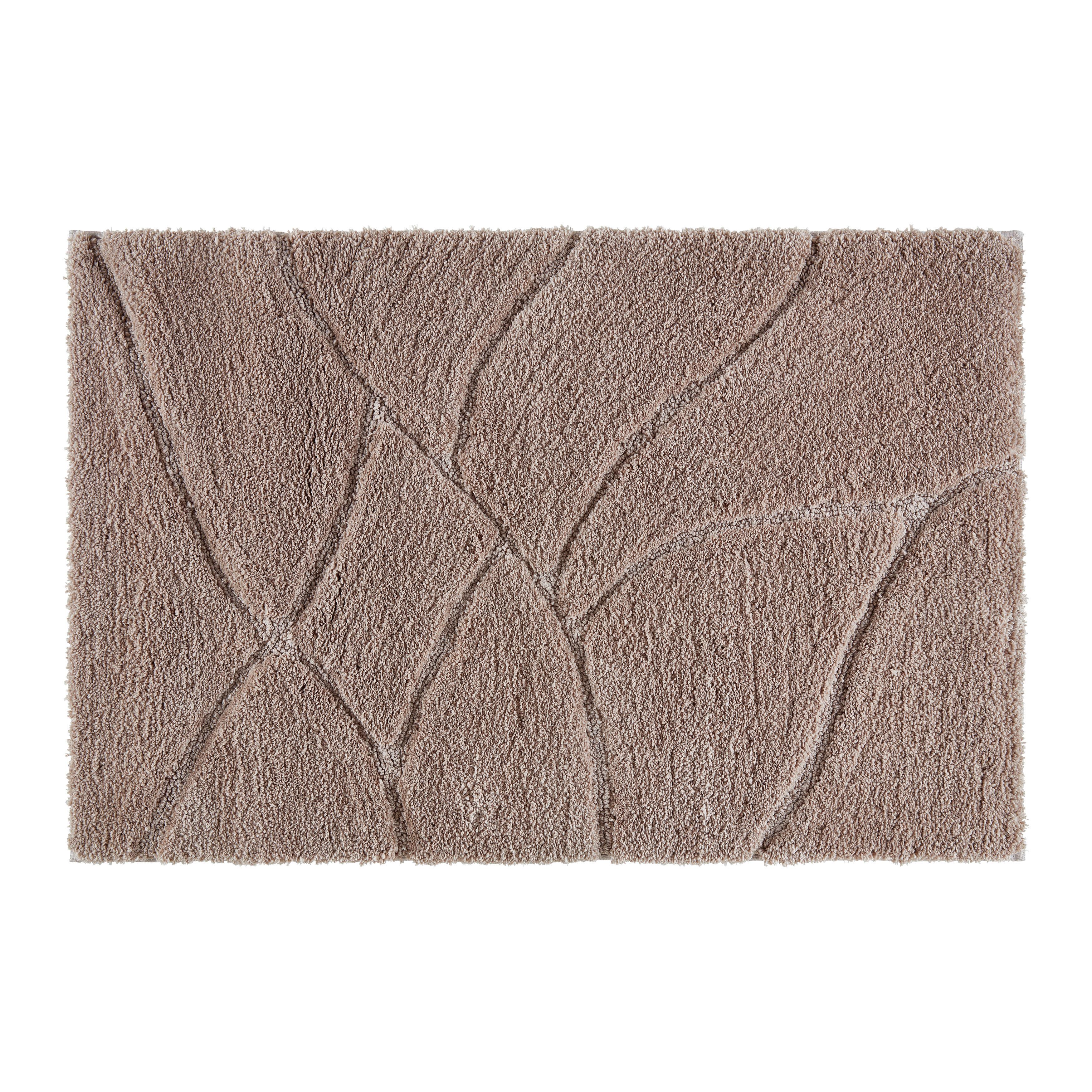 Koupelnová předložka Leave, 60/90cm, šedohnědá - šedohnědá, Moderní, textil (60/90cm) - Modern Living