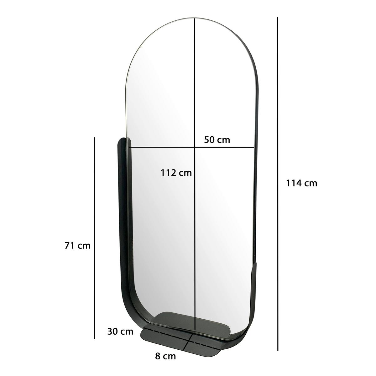 Wandspiegel Schwarz B: 51 Cm - Schwarz, Design, Glas/Metall (51/114/8cm) - MID.YOU