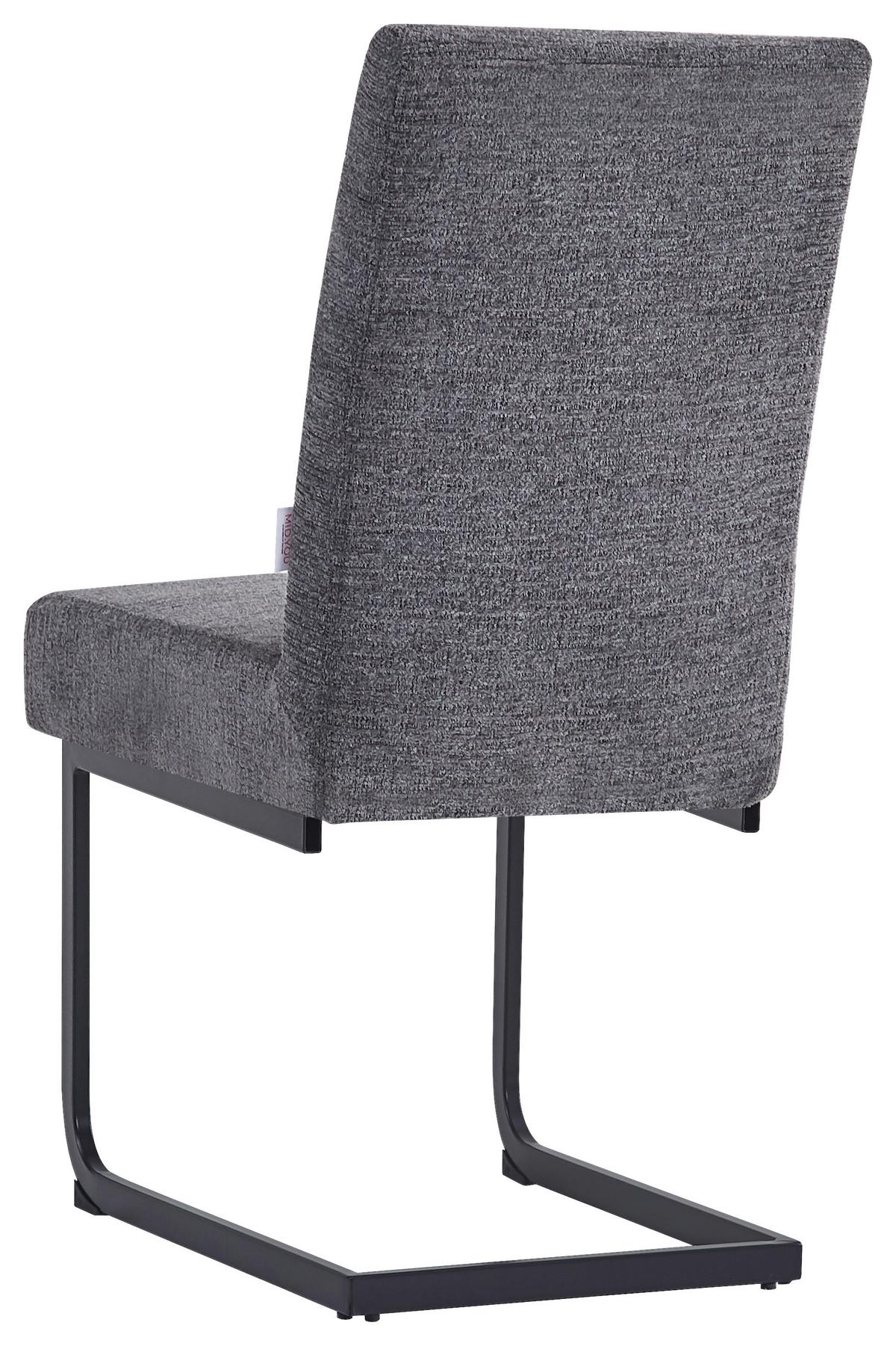 Schwingstuhl Terri Anthrazit Gepolstert - Anthrazit/Schwarz, MODERN, Textil/Metall (46/95/64cm) - MID.YOU