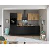 Küchenblock Turin Schwarz/eiche Dekor B: 280 Cm - Schwarz/Eiche Artisan, Basics, Holzwerkstoff (280cm) - MID.YOU