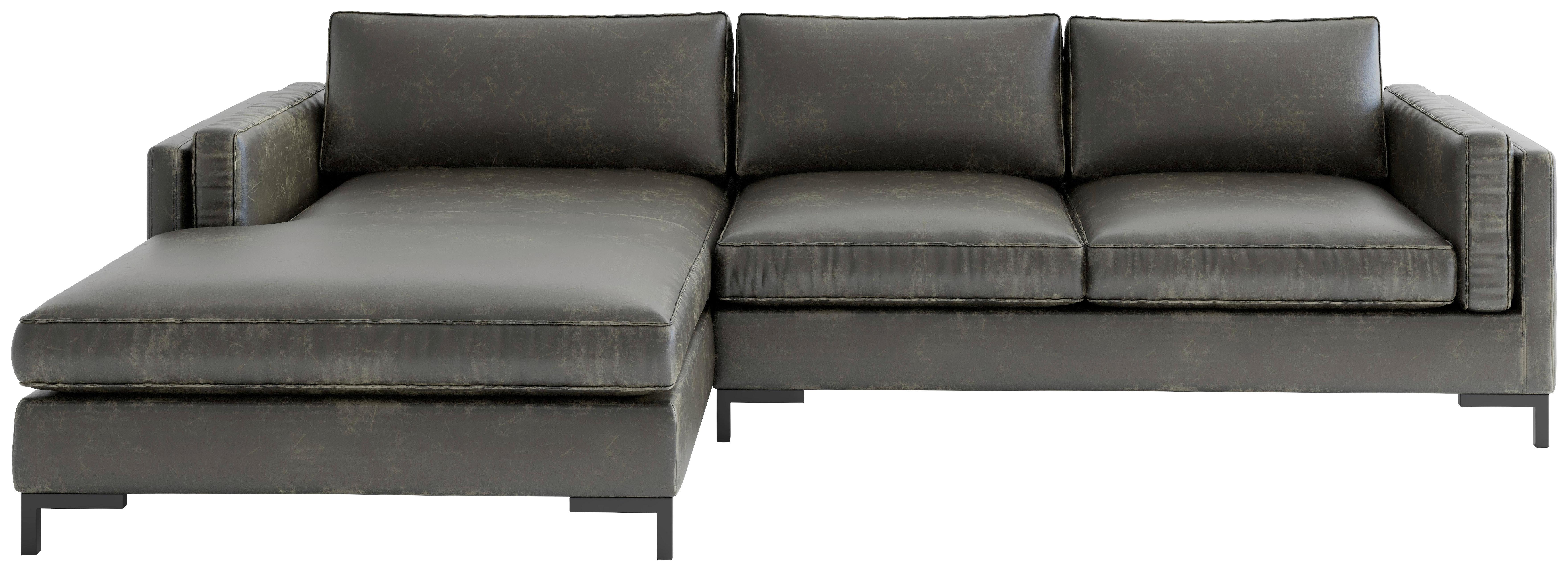Ecksofa Packo Olivgrün S: 160x265 Cm - Schwarz/Olivgrün, Design, Textil (160/265cm) - Livetastic