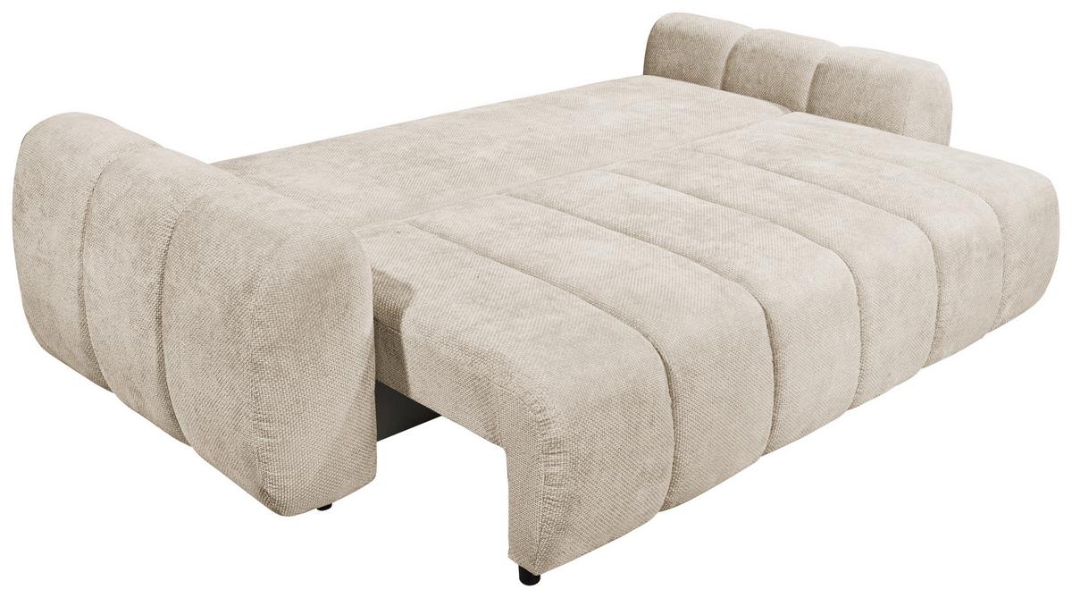 Schlafsofa Bubble Beige B: 256 Cm - Beige/Schwarz, Design, Textil (256/76/112cm) - MID.YOU