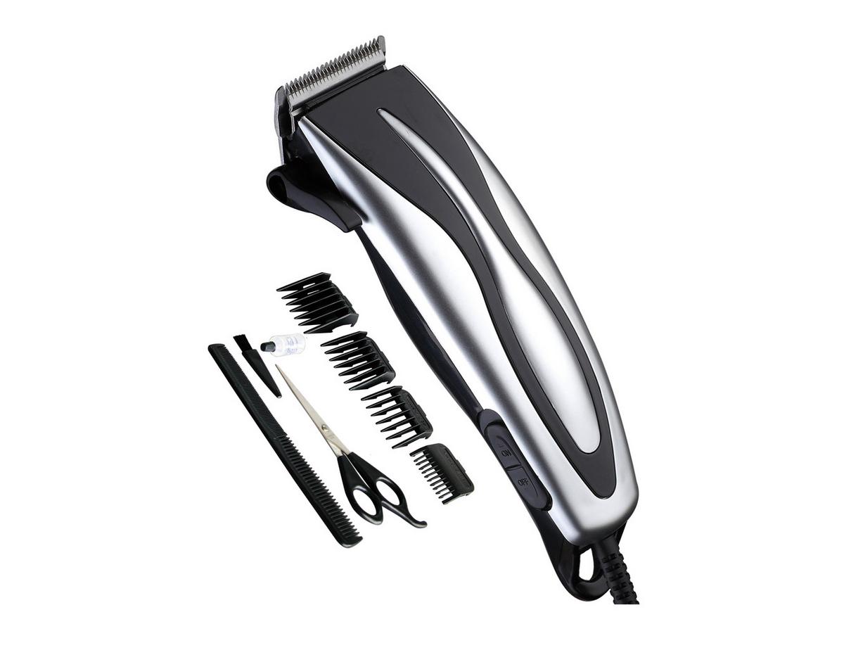 Haarschneideset Tibor 4 Schnittlängen Inkl. Zubehör - Edelstahlfarben/Schwarz, KONVENTIONELL, Kunststoff (20/6/6cm) - Bono