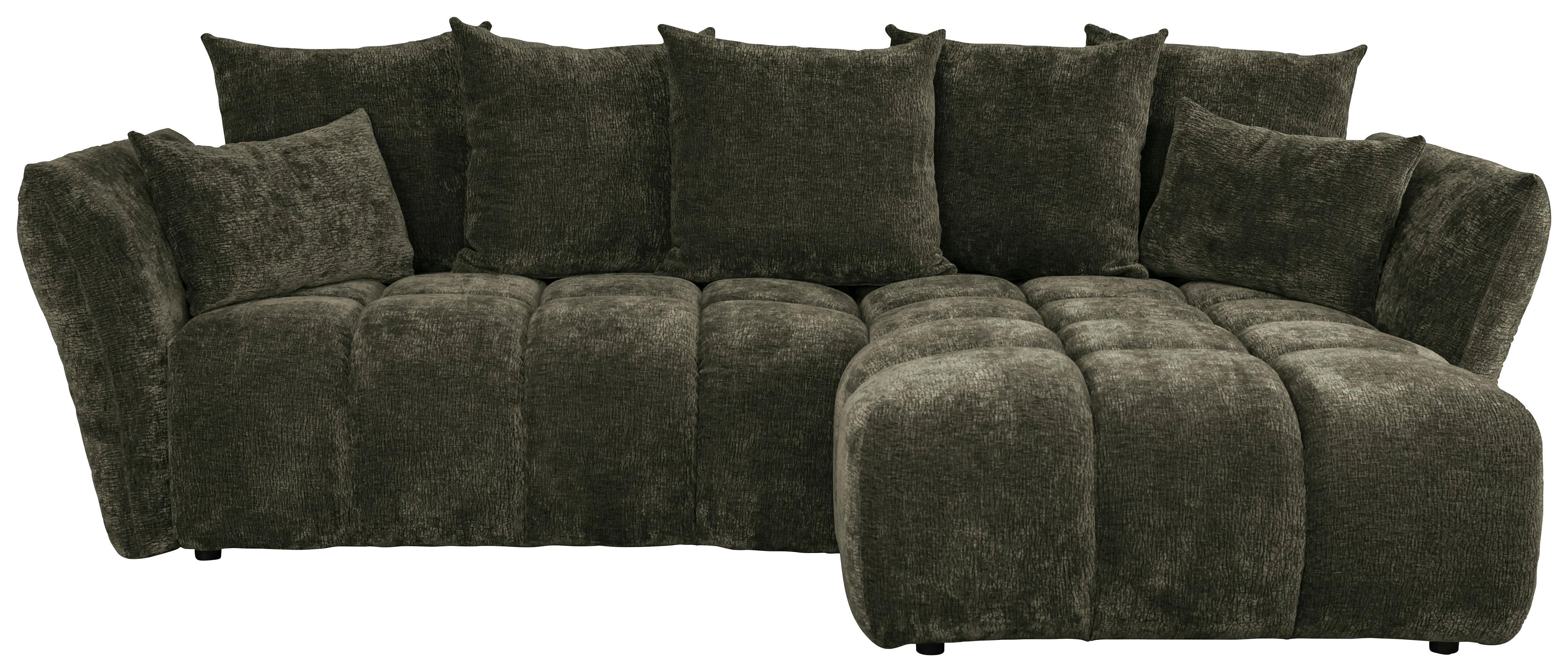 Univerzálna sedačka CAMMELLIO, zelená ženilka, 7 vankúšov - čierna/zelená, Modern, textil (296/189cm) - Mömax