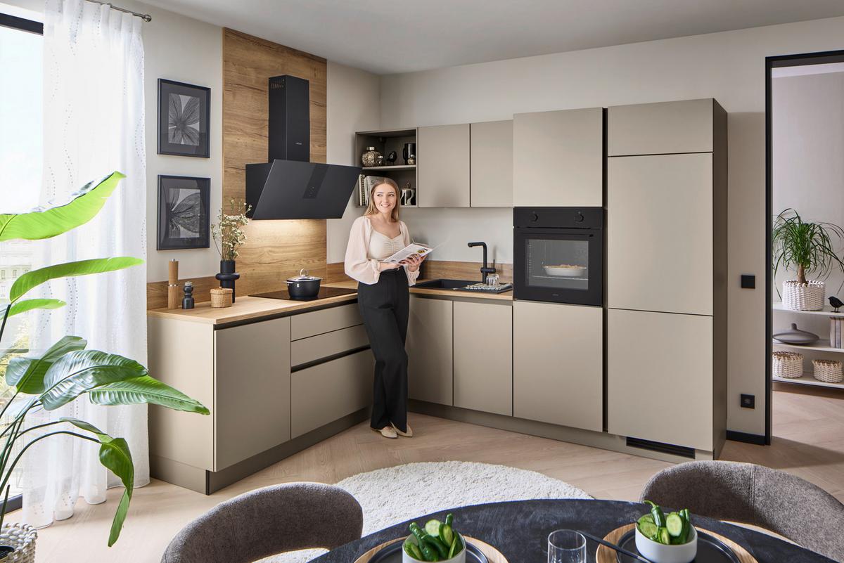 Eckküche Win - Eichefarben/Creme, MODERN, Holzwerkstoff (205,2/278,2cm) - Express-Kuechen