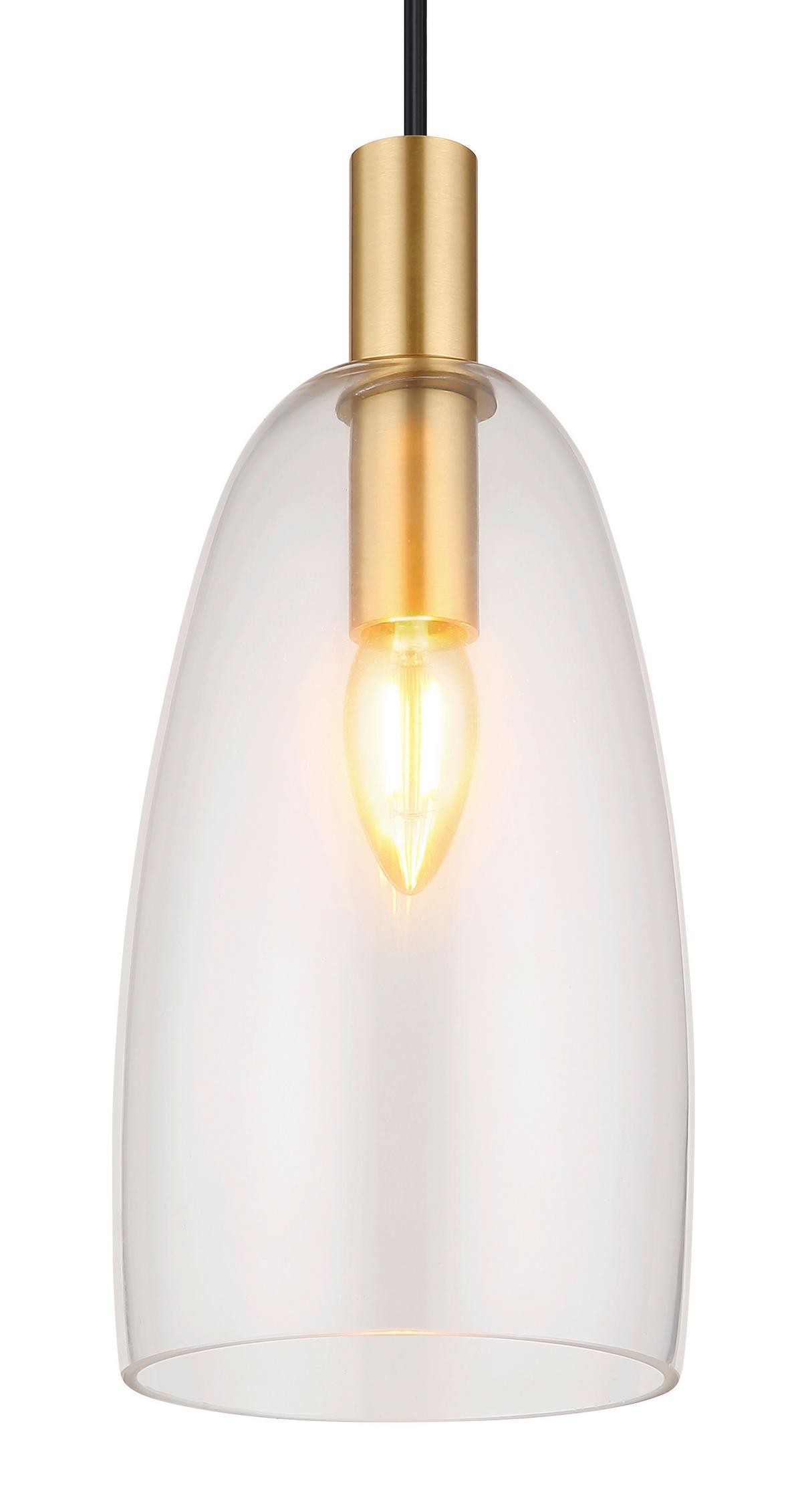 Hängeleuchte 15789h2m höhenverstellbar - Messingfarben, KONVENTIONELL, Glas/Metall (14/120cm) - Globo