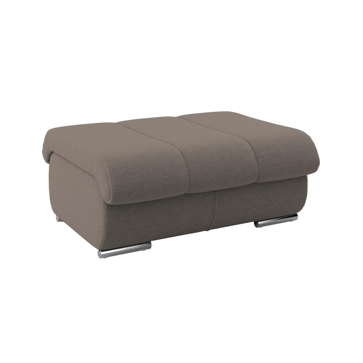 Hocker Multi dunkelbraun, B: 100cm - Chromfarben/Dunkelbraun, MODERN, Textil (100/43/80cm) - Luca Bessoni