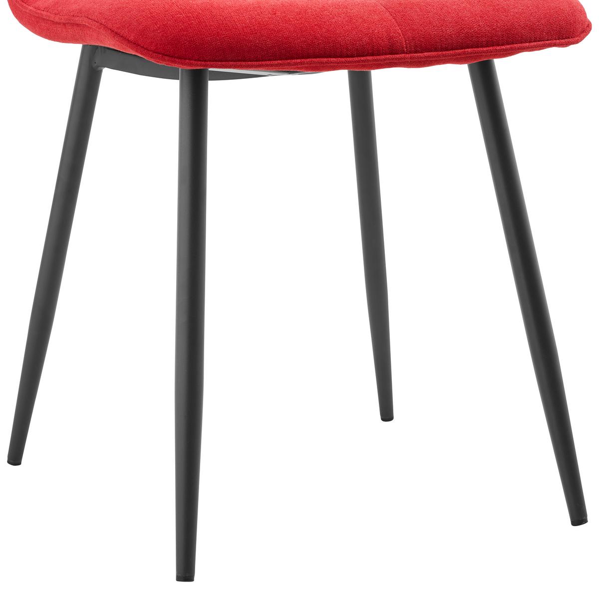 Esszimmerstuhl Lago Rot Echtholz Beine 2er-Set - Rot/Schwarz, MODERN, Holz/Textil (47/87/58cm) - P & B