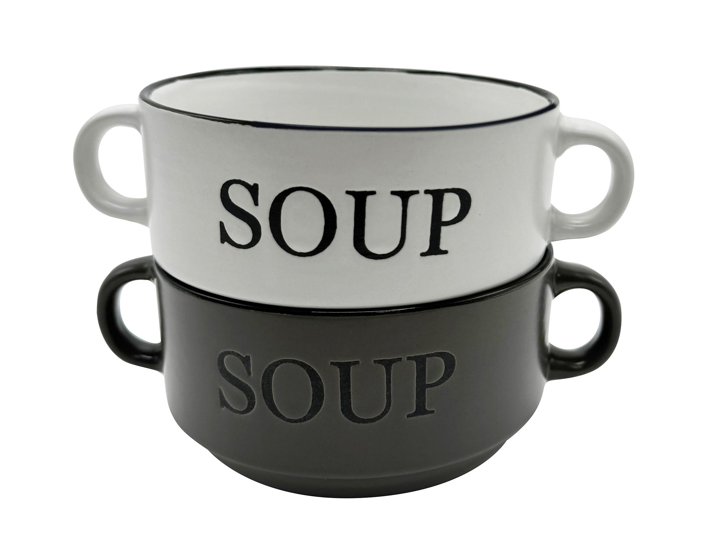 Suppenschale Wally - Dunkelgrau/Weiß, Basics, Keramik (11,5/6,5cm) - James Wood