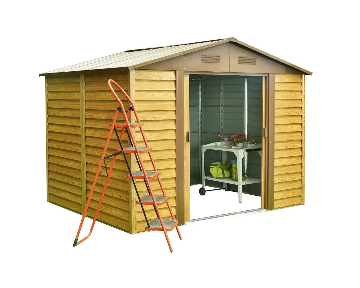 Gerätehaus Ohne Boden 278x215x323 - Hellbraun, Basics, Metall (278/215/323cm)