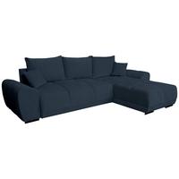 Rohová sedačka BONN, oboustranná, tm.modrá žinylka - černá/tmavě modrá, Moderní, textil/plast (296/182cm)