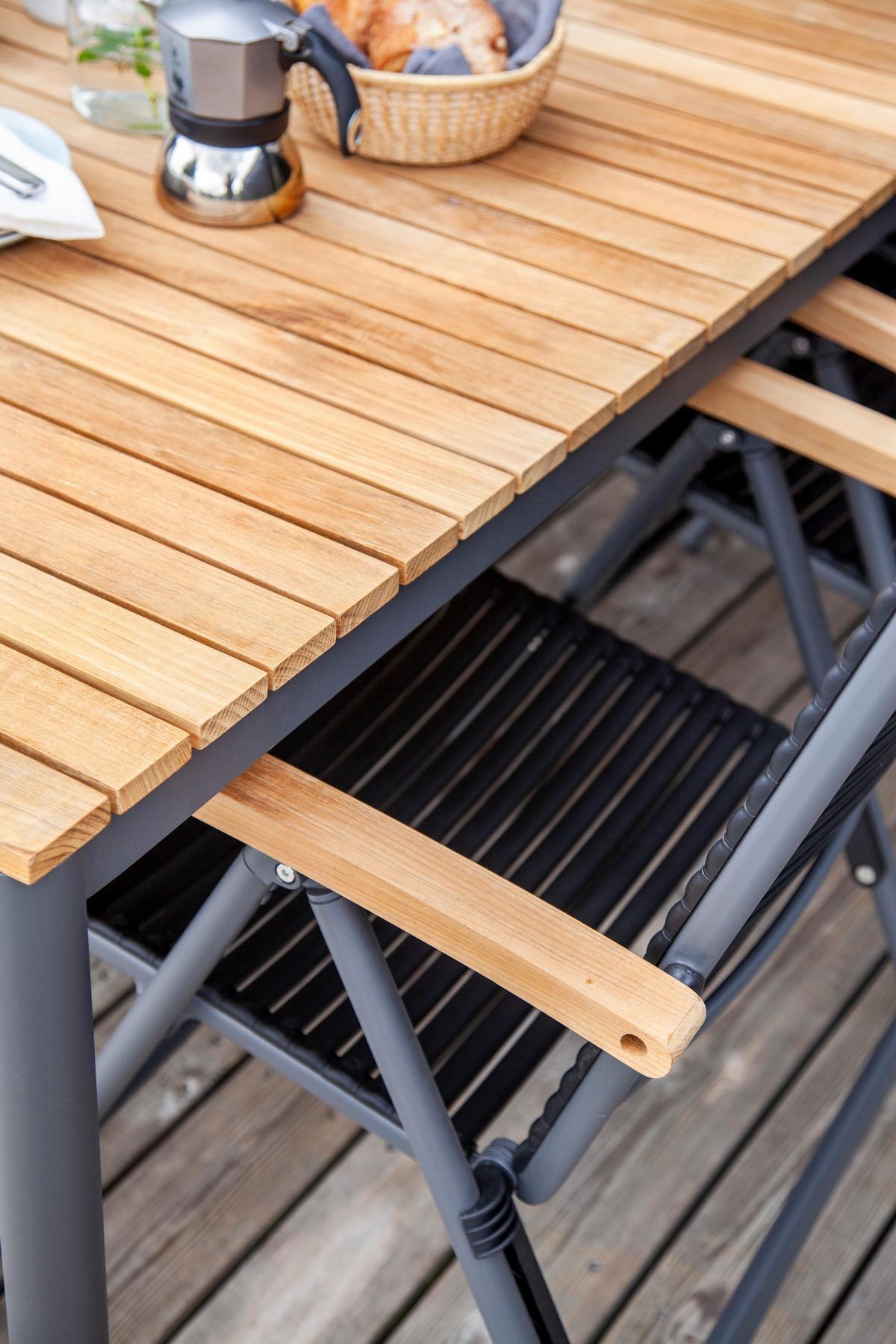 Gartenstuhl Klappbar Mood Position Kunststoff - Anthrazit/Schwarz, KONVENTIONELL, Holz/Kunststoff (60/111/72cm) - Gardenson