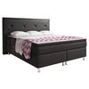 Boxspringbett mit Topper Lederlook 180x200 Oxford - Anthrazit/Silberfarben, KONVENTIONELL, Leder/Textil (200/125/210cm) - MID.YOU