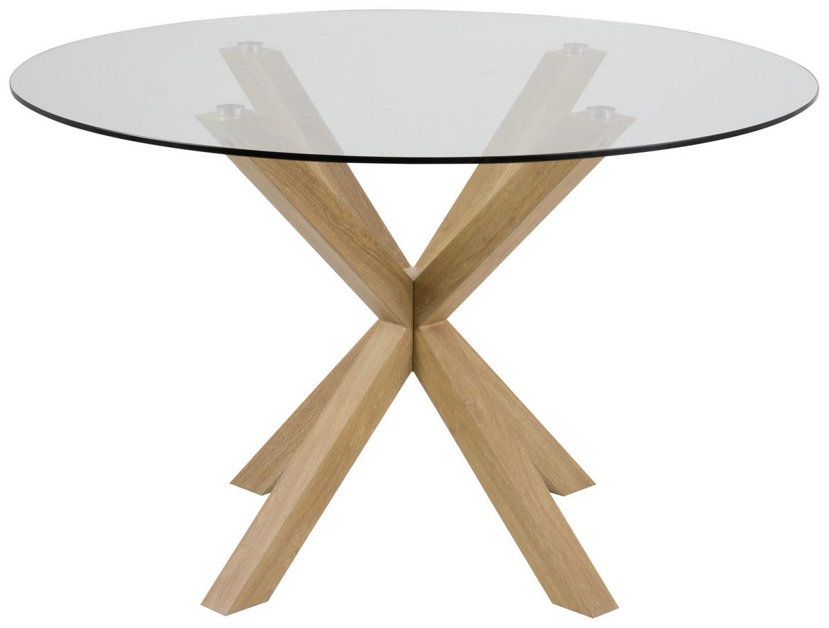 Esstisch Rund Heaven 119x75,5 cm - Klar/Eichefarben, Trend, Glas/Metall (119/75,5cm) - MID.YOU