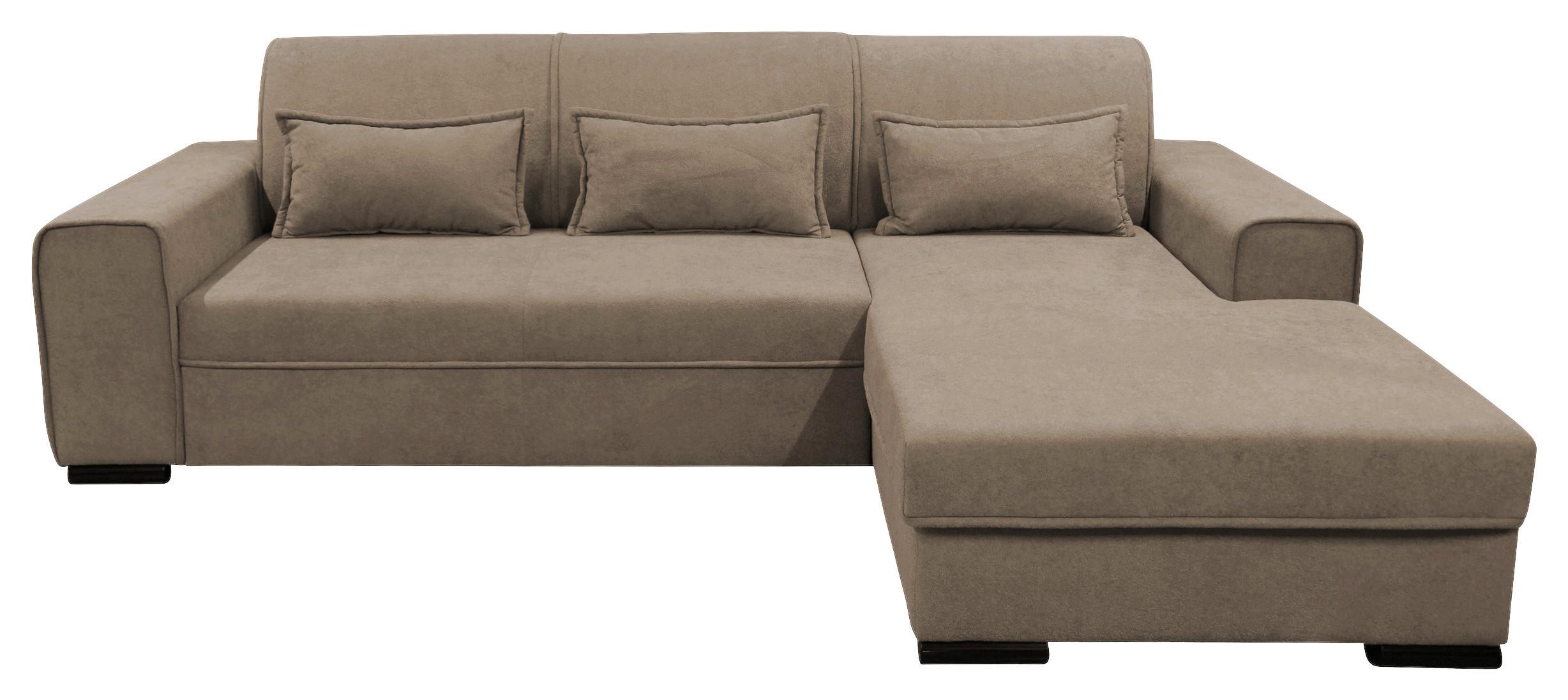 Ecksofa Classic Taupe 270x175 Cm - Taupe/Schwarz, Design, Textil (270/175cm) - MID.YOU