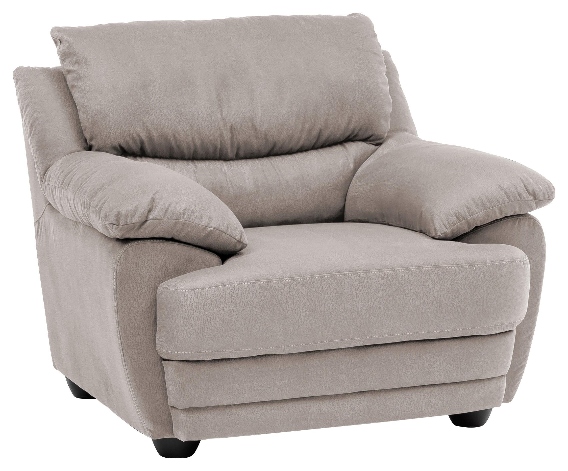 Polstersessel Mit Armlehnen Nebolo Textil Beige - Schlammfarben/Schwarz, Design, Textil (117/97/100cm) - Livetastic