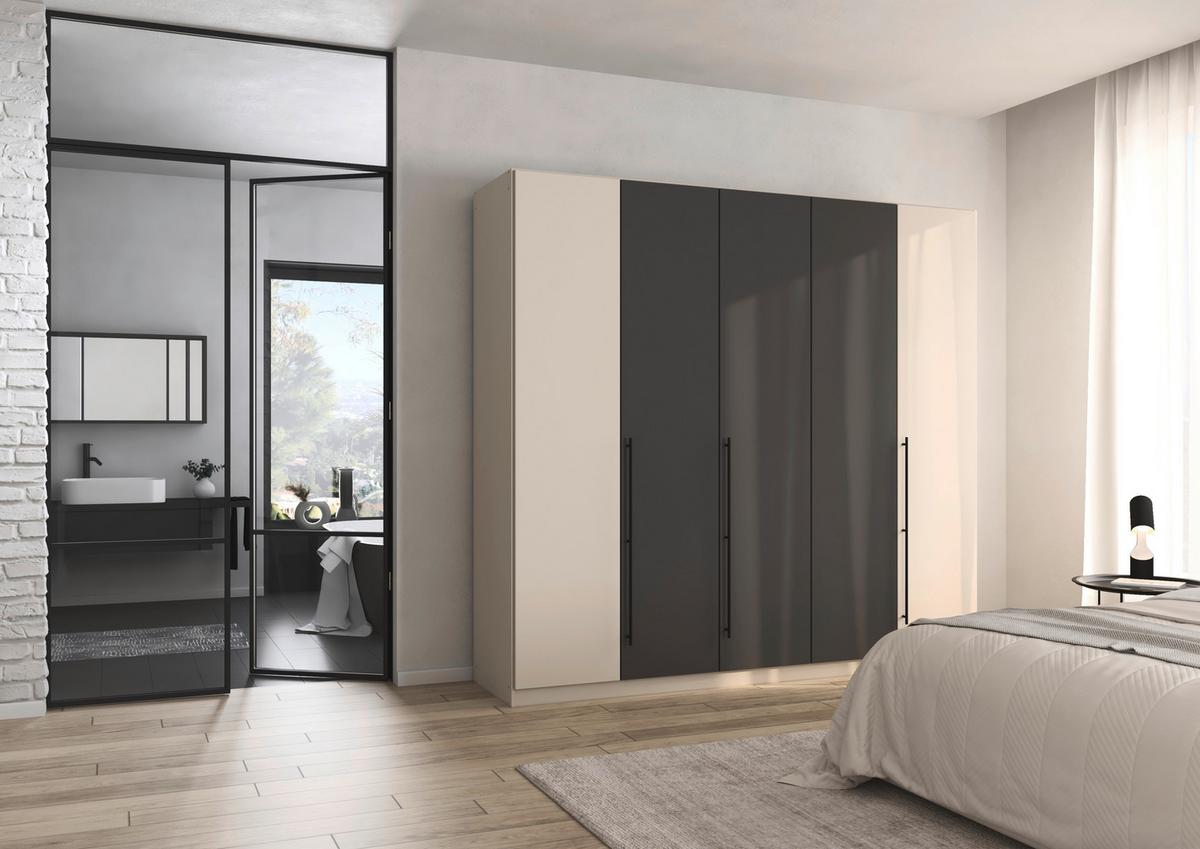 Kleiderschrank Safari B: 226 cm - Champagner/Eiche Artisan, KONVENTIONELL, Holzwerkstoff (226/229/54cm)