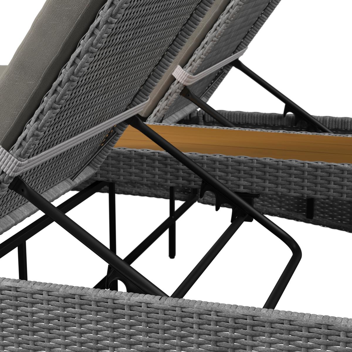 ZÁHRADNÉ LEŽADLO MONERO - sivá, Modern, kov/drevo (201cm) - Bessagi Garden