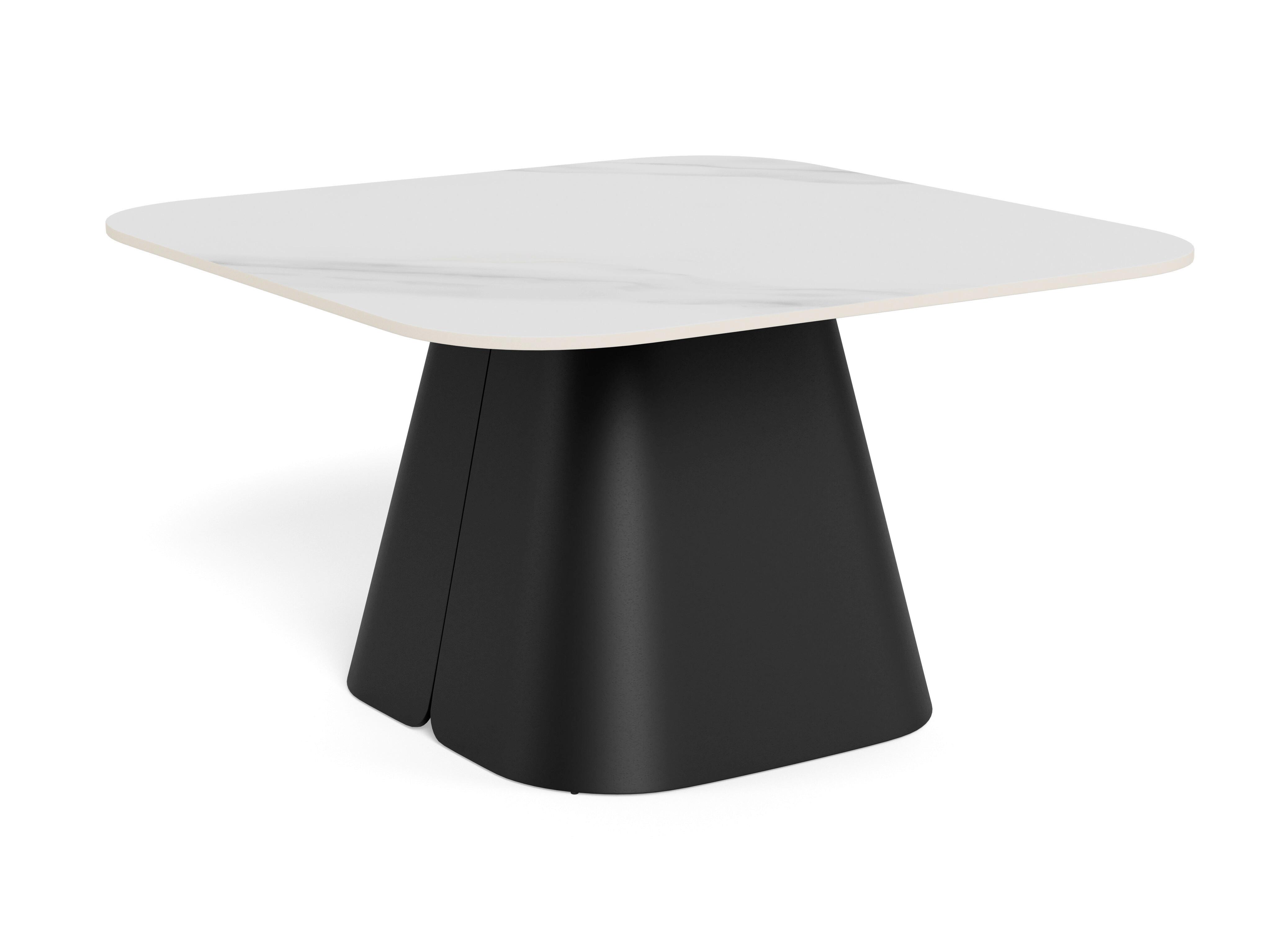 KONFERENČNÝ STOLÍK SALINAS - čierna/biela, Design, kov/keramika (80/80/45cm) - MID.YOU