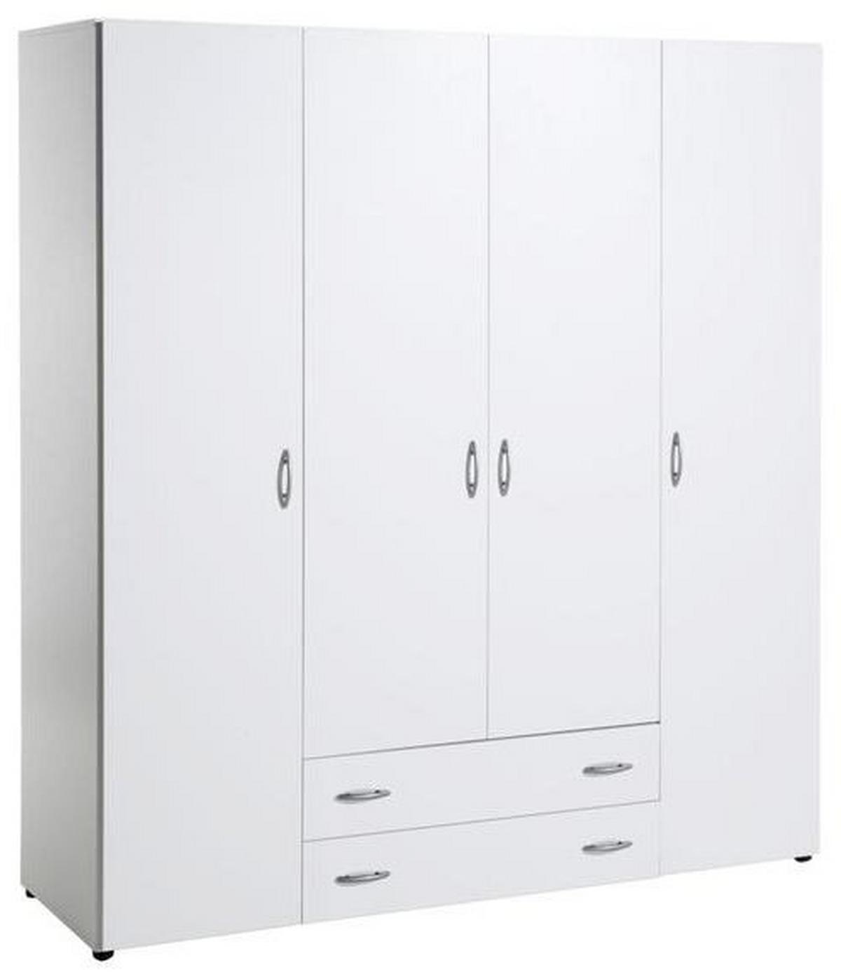 Drehtürenschrank mit Laden 161cm Base 4, Weiß - Eichefarben/Weiß, KONVENTIONELL, Holzwerkstoff (161/176/51cm) - P & B