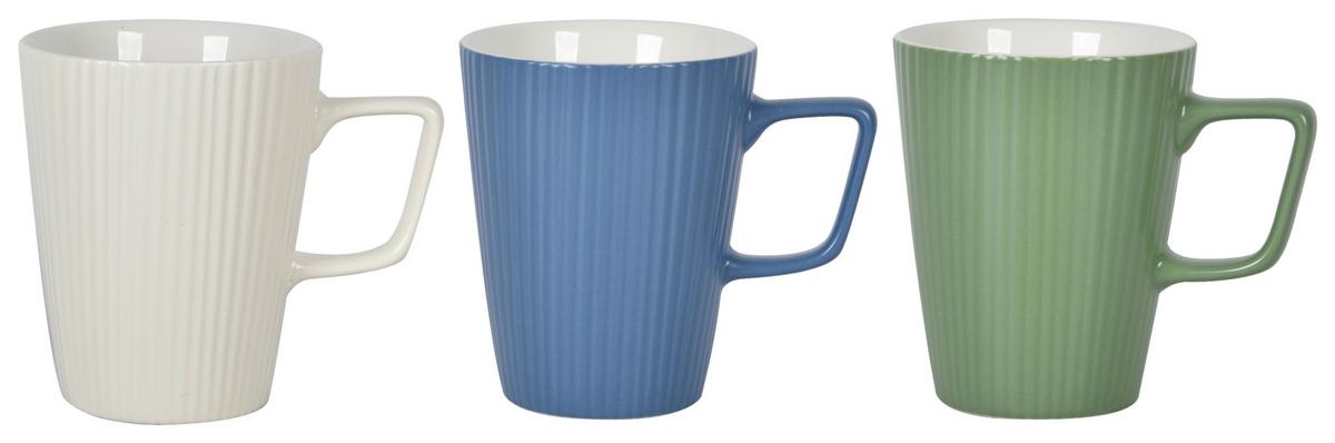 Kaffeebecher Nala - Blau/Beige, ROMANTIK / LANDHAUS, Keramik (9/10.5cm) - Luca Bessoni